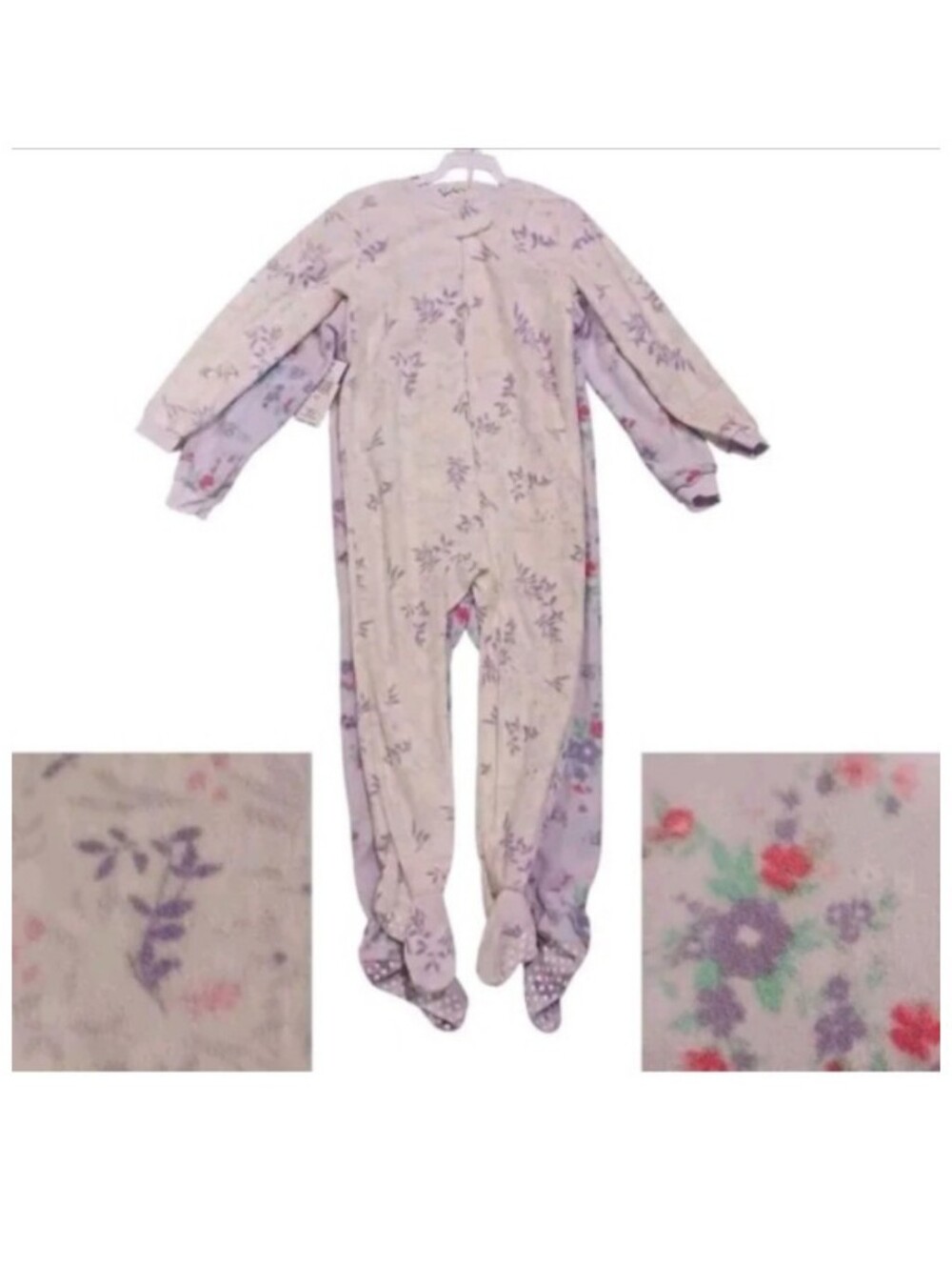 Jessica Simpson 2-PC Fleece Footed Pajama Romper Onesies